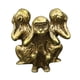 thumbnail image 5 of Estatuilla de tres monos, estatuas de animales, ornamento dorado, ver, no hablar, no oír, no mal, esculturas hechas a mano para decoración de, 5 of 5
