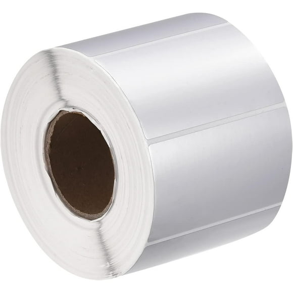 1000 Etiquetas Activo Fijo 80x40mm Plateadas