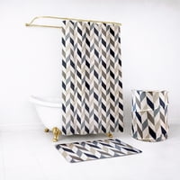 Set Para Baño Nautica Home Cortina+Alfombra+Cesta Diseño Multicolor