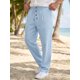 thumbnail image 4 of INSPIRE CHIC Pantalones de Lino Transpirables con Botones y Cintura Ajustable para Hombre, Casuales y Ligeros, Talla 34 Azul Claro, 4 of 6