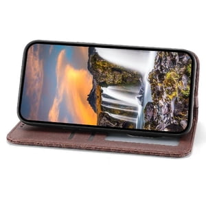 Funda Flip Foxdock Para Iphone 14 Pro Max , Estilo Billetera Con Diseño Rombo, Correa De Mano Y Soporte, Uso Diario