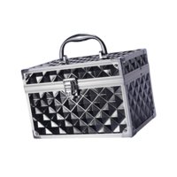 Magideal - Estuche De Maquillaje Profesional Para Decoración De Uñas, Maletín Rígido, Estuche De Tocador, Resistente Soporte Para Cosméticos, Suministros Estétic Negro