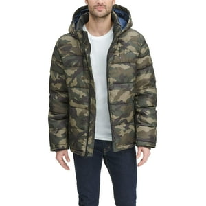 Chaqueta Tommy Hilfiger Classic Con Capucha Acolchada Para Hombre, Camuflaje