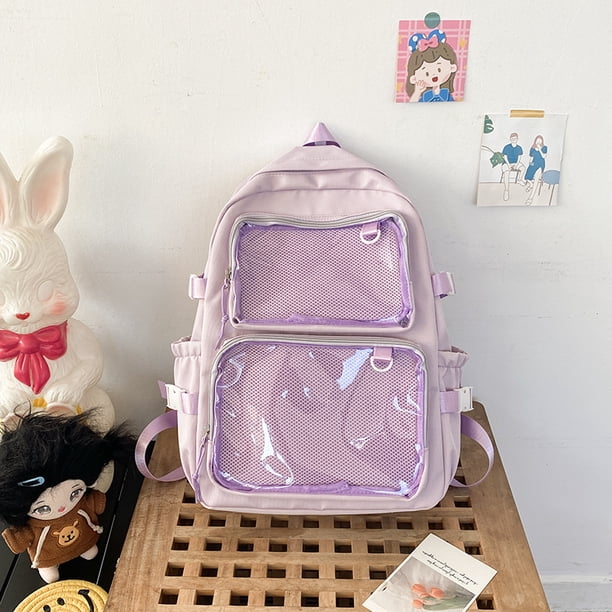 Japanese Kawaii Itabag Women New 2024 Transparent Backpack Women Large Capacity Ita Backpack School Bags For College Student JK
