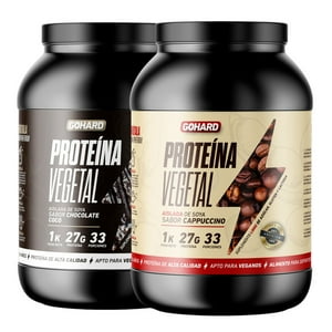 Gohard - Pack Proteinas Vegetales 2Kg En Total 66Sv Chocolate Coco - Capuccino