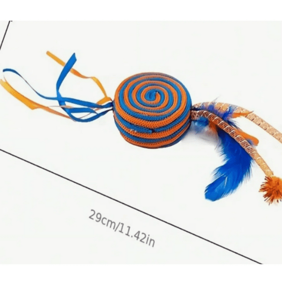 Juguete Para Gatos Con Lollipop Y Borlas Con Plumas Surt
