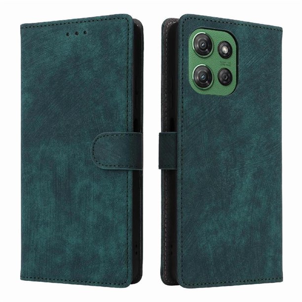 Funda Billetera para Motorola MOTO G Play 2025 con Soporte - Cartera de Cuero con Ranuras Verde