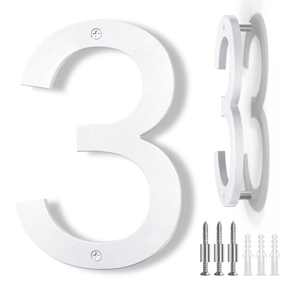 Números Para Casa De 20 Cm Blancos De Plástico Abs Flotantes (3)