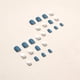 thumbnail image 2 of 24pcs Fresh Sea Blue Press On Nails, Short Square Fake Nails With Golden Glitter Design, Glossy Full Cover Gradient False Nails For Women And Girls, 2 of 3