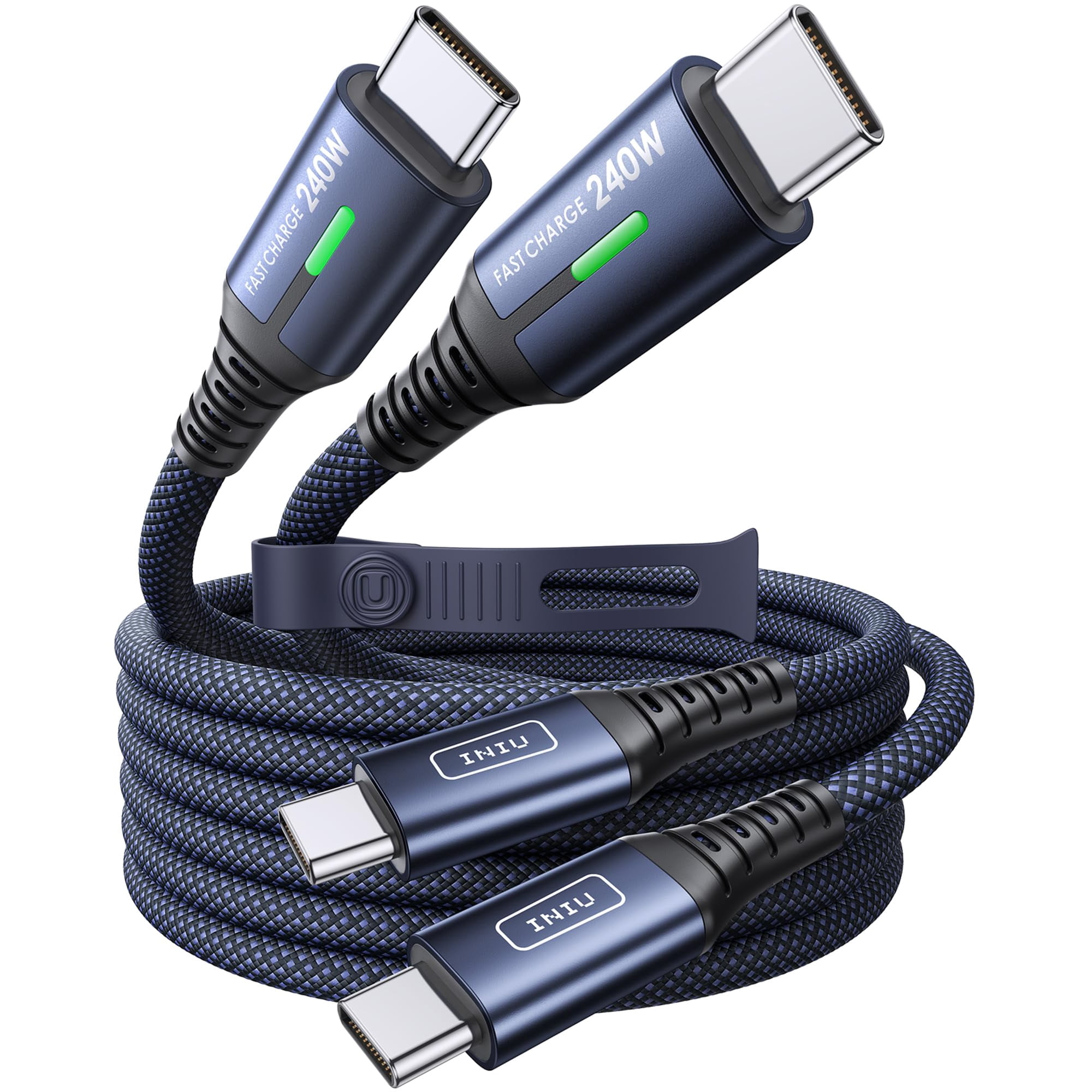 Cable Usb C A Usb C Iniu De 240 W, Carga Rápida, 2 M, Azul