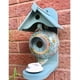 thumbnail image 1 of Casa y comedero para pájaros Moris Teal Teapot, de madera, cerámica y resina, ideal para jardín exterior (cian-azul)., 1 of 5