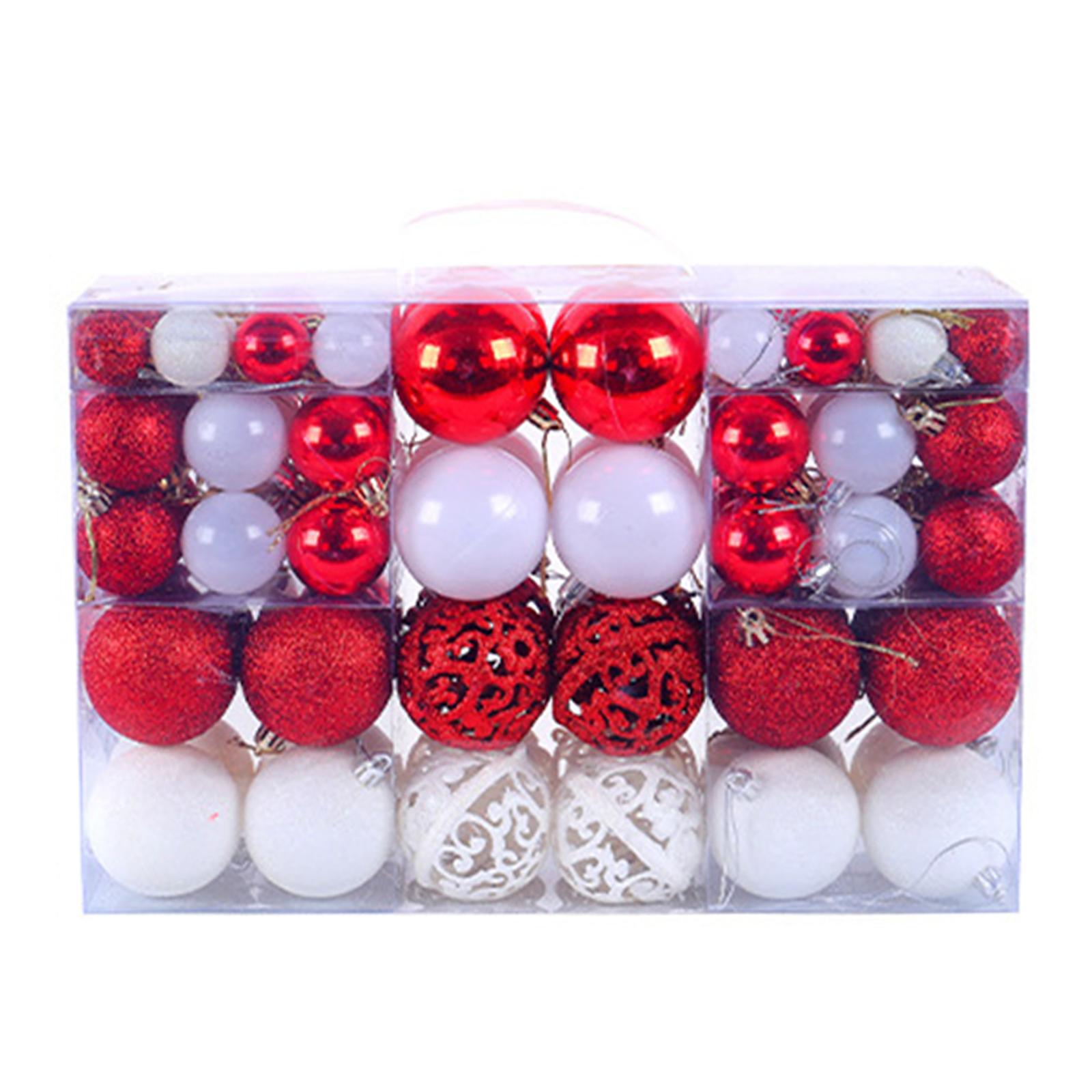 Bothyi - 100 Piezas Bolas De Navidad Adornos Decoración De Árbol De Navidad Para Corona Porche Invierno Rojo Y Blanco