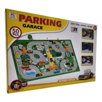 Fliperex - Juego Alfombra Para Niños Parking Garage Para Autitos 50 Pcs