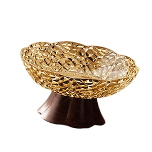 Magideal - Frutero Decorativo De Diseño Contemporáneo Y Patrón En Madera Ideal Para Servir Frutas Postres Dulces Y Como Adorno Principal Adecuado Para Reuniones M. Brown