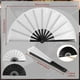 thumbnail image 2 of Abanicos de seda plegables a mano Maitys Tai Ji en blanco y negro (paquete de 2), 2 of 3