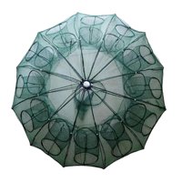 Magideal - Red De Pesca, Cubo De Pesca, Trampa De Red Perfecta Y Duradera, Trampa De Pesca Para Cangrejos, Peces, Pececillos, Langostas, Cubo Para Cangrejos Para Doble Capa 24 Agujeros