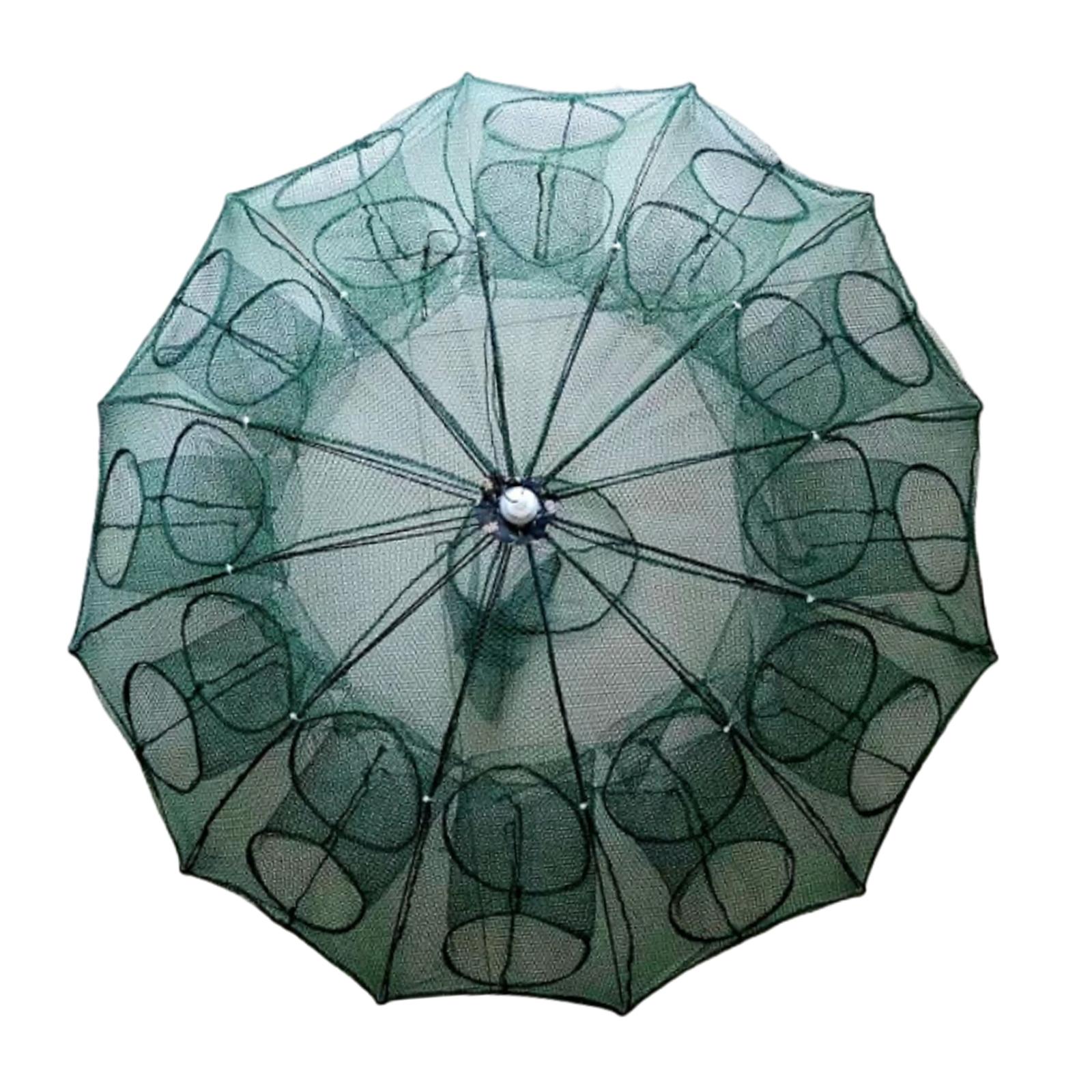 Magideal - Red De Pesca, Cubo De Pesca, Trampa De Red Perfecta Y Duradera, Trampa De Pesca Para Cangrejos, Peces, Pececillos, Langostas, Cubo Para Cangrejos Para Doble Capa 24 Agujeros