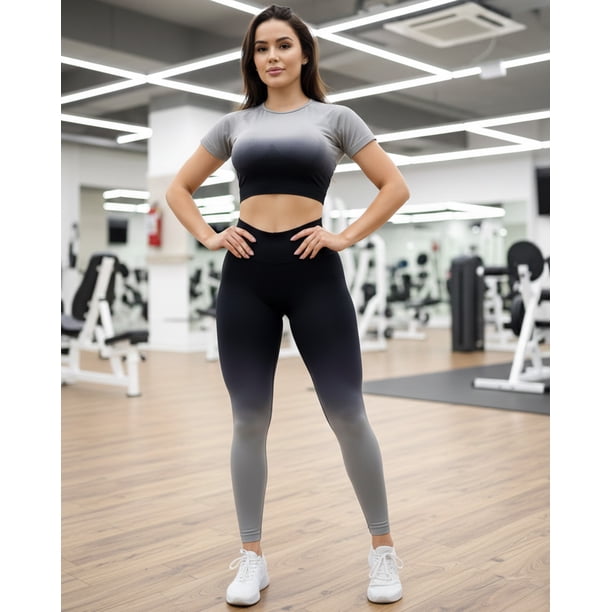 Conjunto deportivo Mujer degradé calza push up