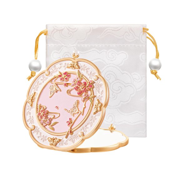 Espejo compacto Imperblooms rosa de 7 cm plegable para bolso