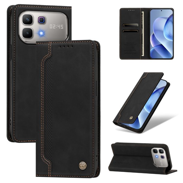 Funda Billetera para Infinix Note 60 5G Imán y Resistente Negro