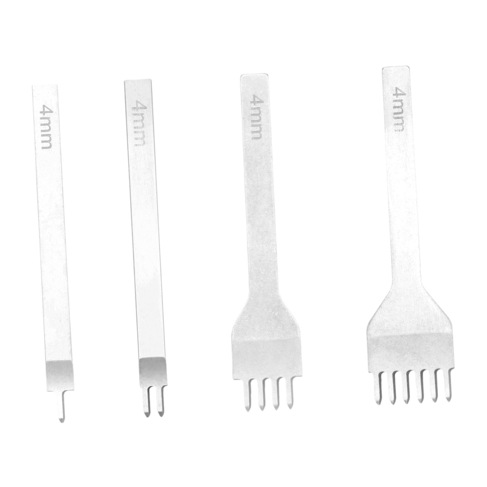 Magideal - 4 Piezas Punching Punching Suministros De La Elaboración De Costura De Cordones 1 2 4 6 Herramientas De Punta Suministros De Bricolaje Para Cinturones 4 Mm