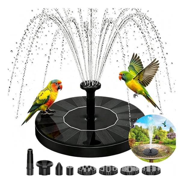 Fuente De Agua Flotante Solar Para Piscina Jardin Estanque Con Boquillas Intercambiables Decoracion Exterior FIGOIMPORT
