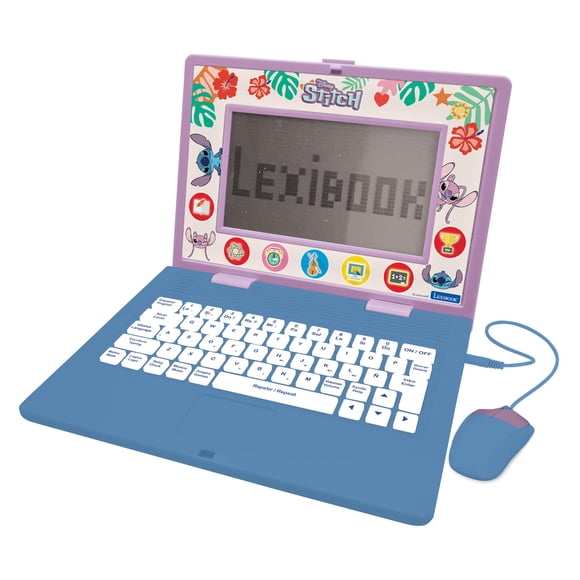 Lexibook educativo para computadora portátil Disney Stitch bilingüe azul