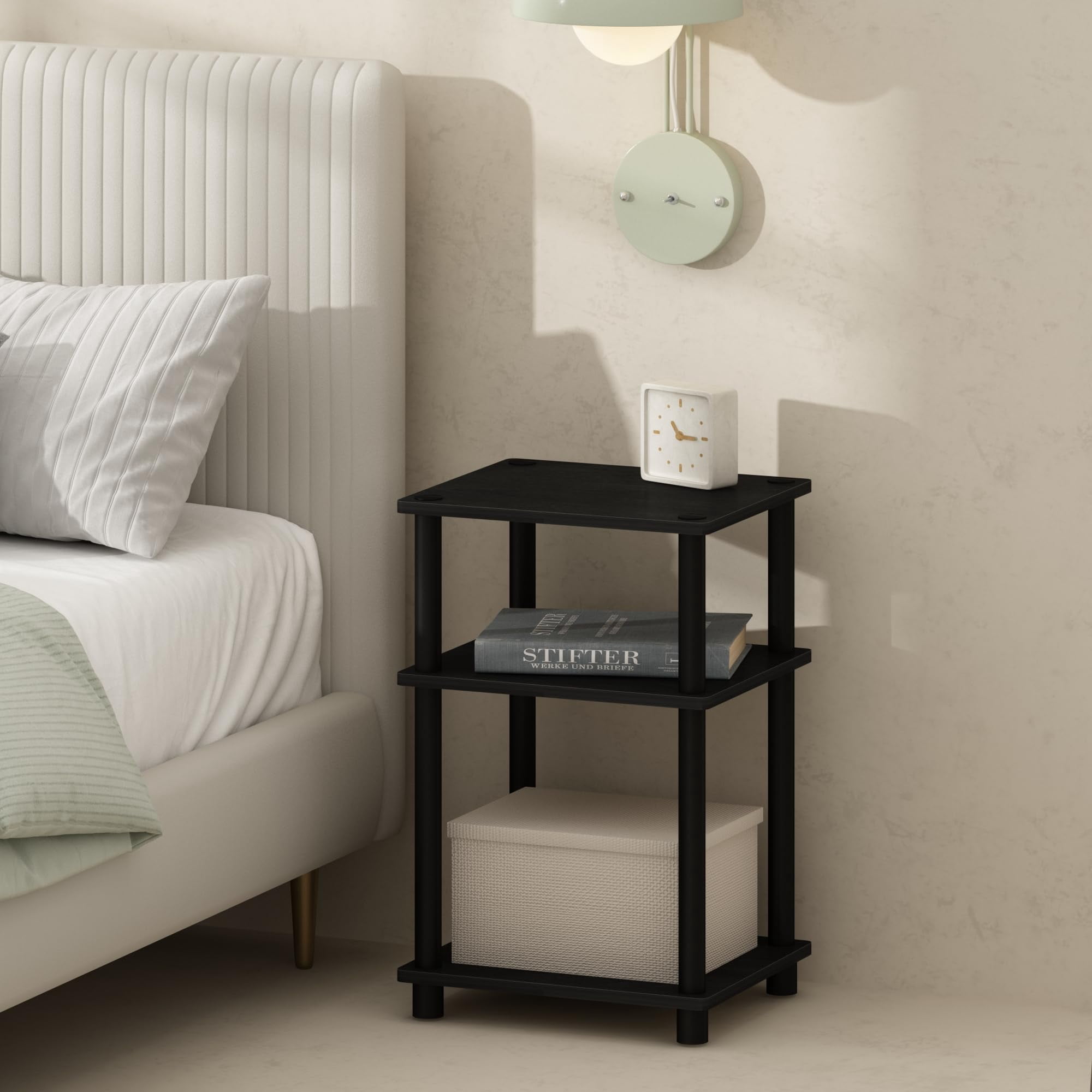 Mesita De Noche Table Furinno Just Turn-tube De 3 Niveles, 29 X 34 X 58 Cm