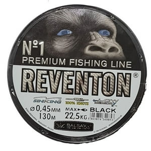 Balsax - Nylon Pesca 0.45 Reventon Negro Resitencia 22,5 Kilos 130 Mt