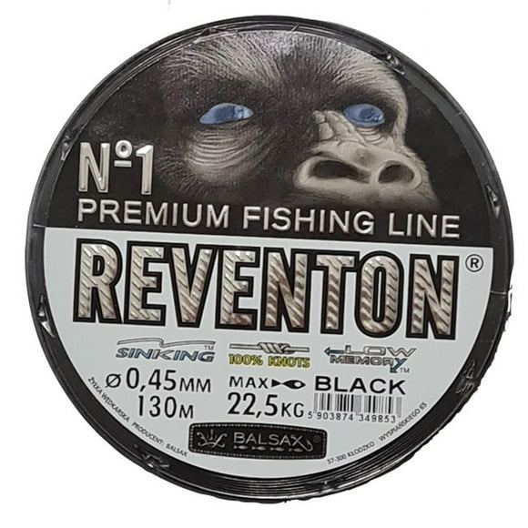 Nylon Pesca 0.45 Reventon Negro Resitencia 22,5 Kilos 130 Mt