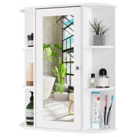 Mueble De Baño Montado En La Pared Costway Con Espejo Y Estantes