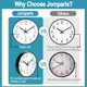 thumbnail image 4 of Reloj de pared moderno jomparis de 30 cm, silencioso, no hace tictac, negro, 4 of 7