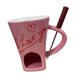 thumbnail image 3 of Taza Para Fondue De Chocolate Con Tenedor, Taza Personal Para Derretir Queso Para Fiestas, Camping, Corazón Rosa, 3 of 5