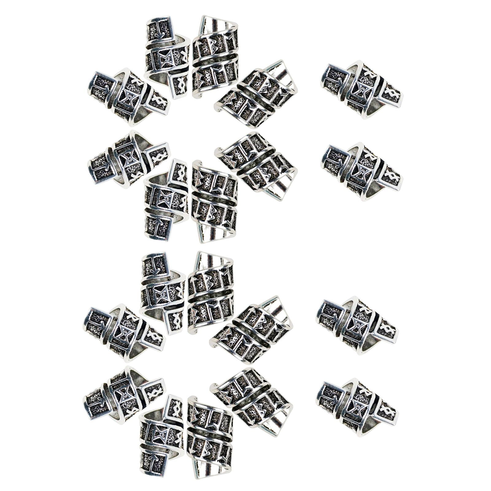 Ioensy - 20 Cuentas Para Barba, Cuentas Trenzadas De Aleación, Espiral Para Collar, Pulsera, Colgante