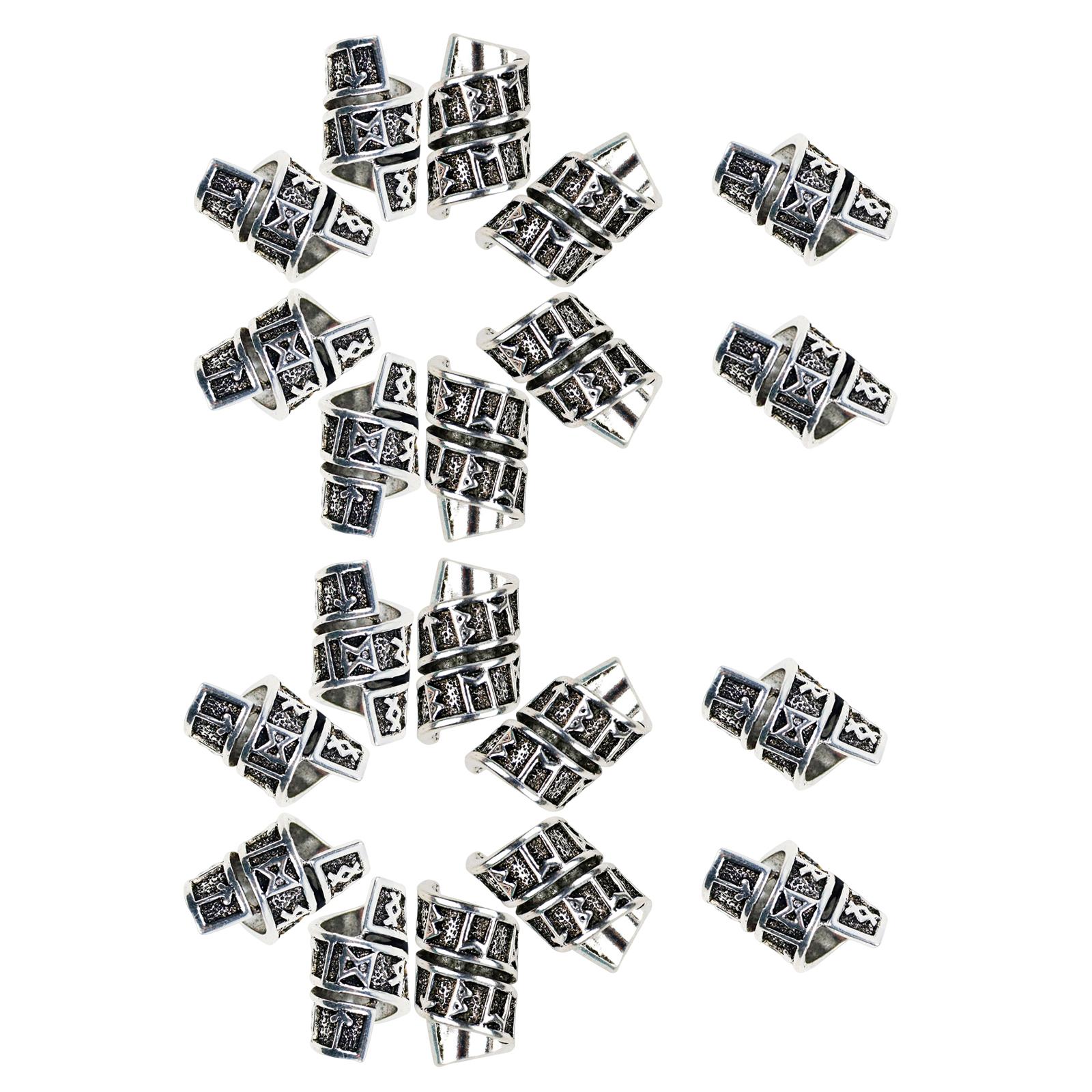 Ioensy - 20 Cuentas Para Barba, Cuentas Trenzadas De Aleación, Espiral Para Collar, Pulsera, Colgante