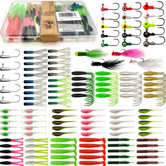 Cebos blandos tipo jig para crappie VMSIXVM – Kit de 124 piezas