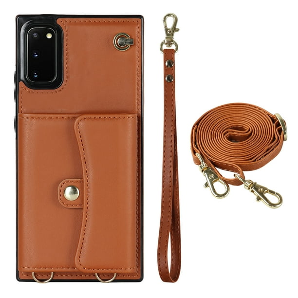 Crossbody PU Leather Phone Case For Samsung Galaxy S23 S22 Plus Note 20 Ultra Wallet Card Slots Magnetic Lanyard Cover