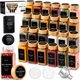thumbnail image 1 of EDELHAUS Glass Spice Jars with Label, 24x Bamboo Wooden Lids, 1 of 3