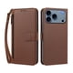 thumbnail image 1 of Funda Tipo Billetera para iphone17 Promax con Soporte y Bolsillo con Cierre Marrón, 1 of 1