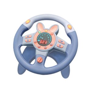 Bothyi - Volante Juguetes Coche Conducción Juguete Divertido Educación Temprana W/Música Ligera Azul Redondo