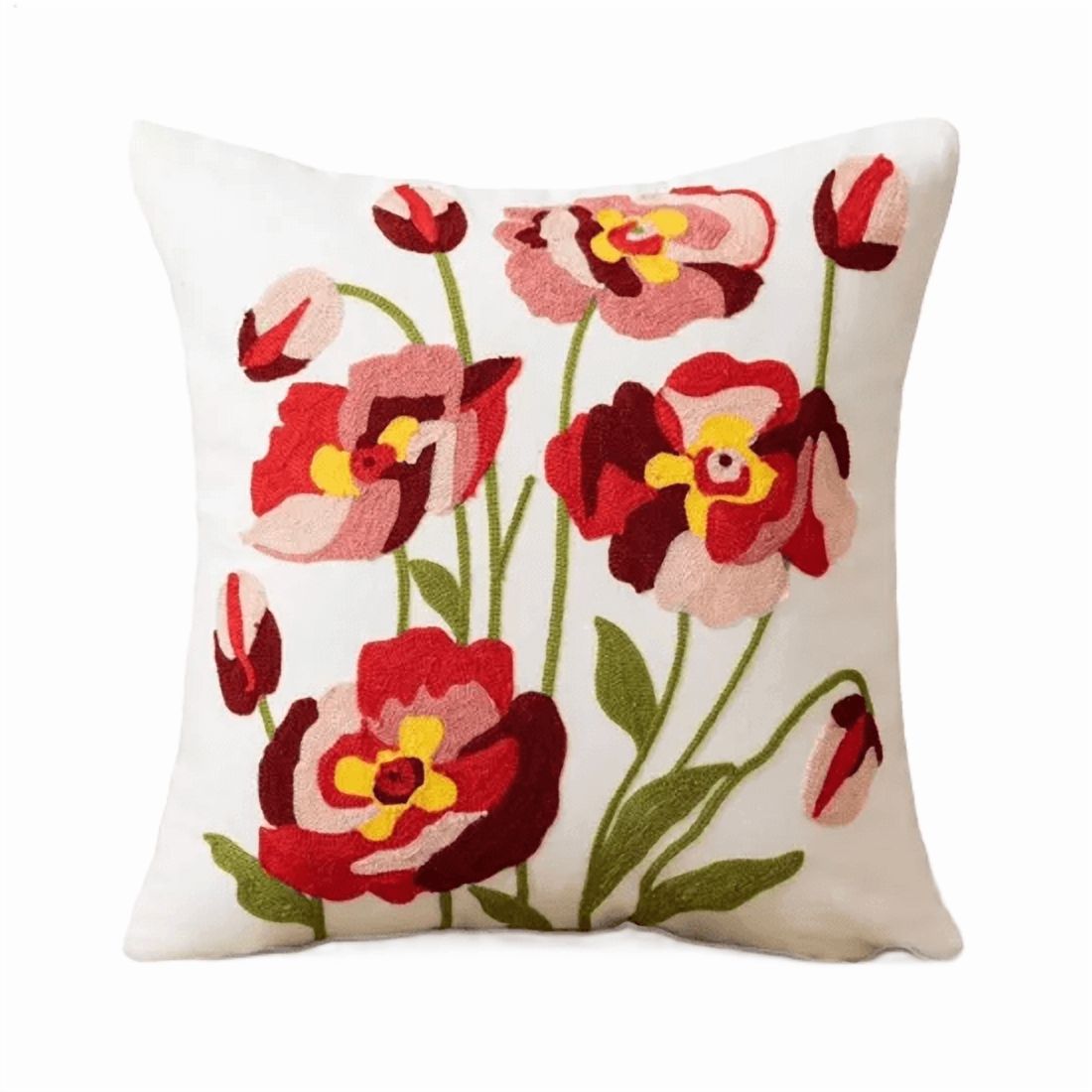 Genérico - Fundas De Cojines Bordadas A Elección 45X45 Diseño 34 Color Blanco