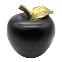 Fliperex - Figura Adorno De Manzana Negra Decorativa En Resina Moderna Negro