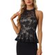 thumbnail image 1 of INSPIRE CHIC Top de Encaje Peplum para Mujer con Escote Corazón Elegante sin Mangas XS Negro, 1 of 6
