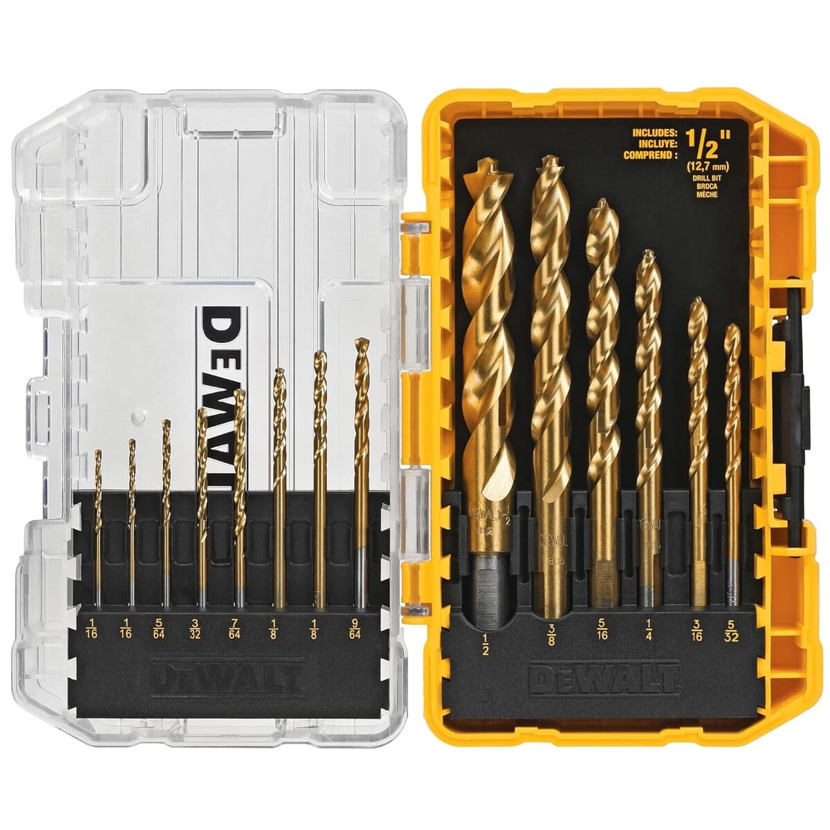 Set Brocas Dewalt Dw1354 14 Piezas Titanio Nitruro Metal Madera