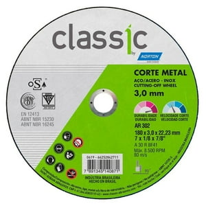 Norton - Disco De Corte Acero Inoxidable Classic 7"" / 180 X 3.0 Mm