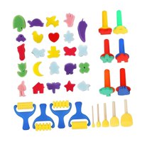 Magideal - Pintura Para Niños Cepillos De Esponja Estampas Conjunto De Herramientas De Dibujo Versátiles De Hogar Portátil De Diy Juguetes Educativos Para Niñas