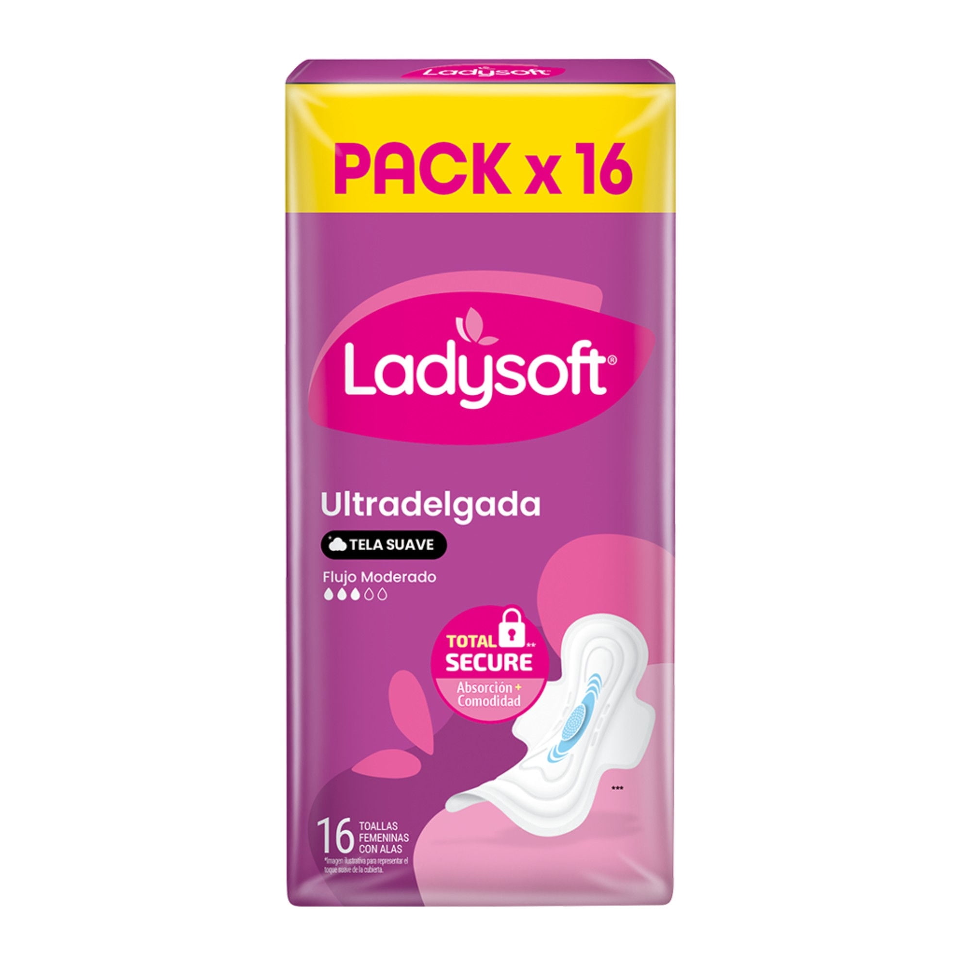 Toallas Higiénicas Normal Tela Suave 16 Un Ladysoft