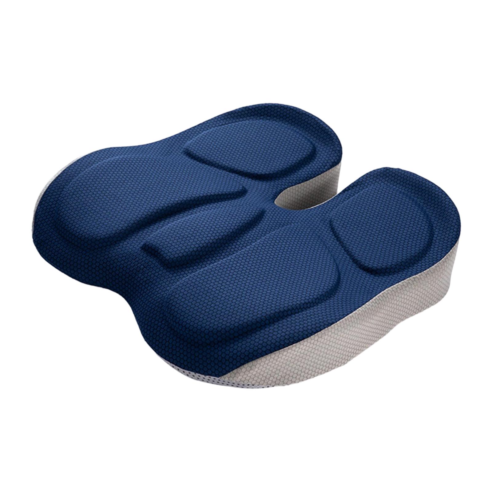 Ioensy - Cojín De Asiento De Espuma Viscoelástica Antideslizante Para Silla De Escritorio De Computadora, Azul Marino