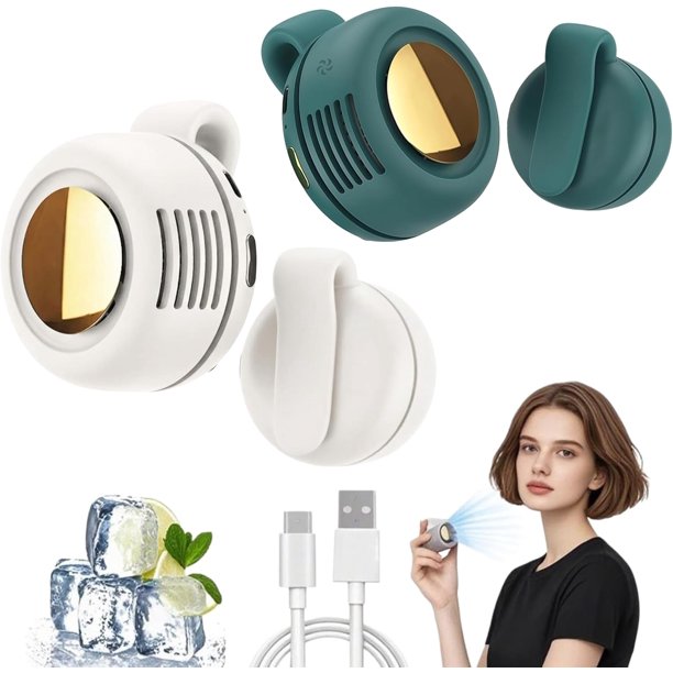 Ventilador mini clip portátil 360° rotación 2 uds pequeño camisa cintura 3 velocidades exterior
