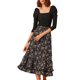 thumbnail image 5 of Faldas de Gasa para Mujer INSPIRE CHIC Cintura Elástica Volantes en Capas Falda Midi Floral Negro-Floral L, 5 of 8